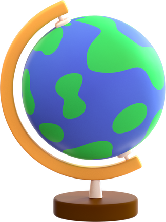 3D School Elements Object Globe