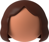 3D Head Fair Skin Long Brown Hair